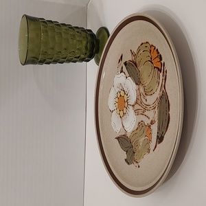 2 plates, International China, dinner plates, Avanti, Floriana, retro